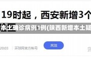 陕西新增本土确诊病例1例(陕西新增本土疑似病例)