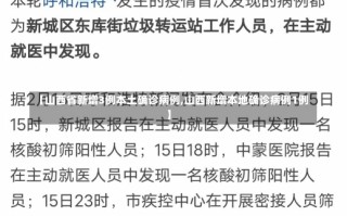 【山西省新增3例本土确诊病例,山西新增本地确诊病例1例】