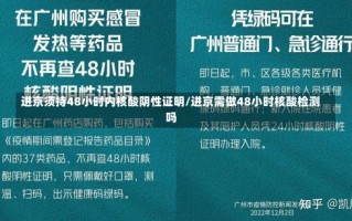 进京须持48小时内核酸阴性证明/进京需做48小时核酸检测吗