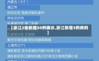 【浙江3地新增50例确诊,浙江新增3例病例】