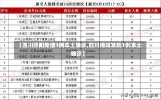 【四川绵阳新增1例本土确诊,四川绵阳发现1例本土确诊】