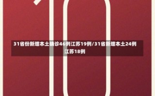 31省份新增本土确诊46例江苏19例/31省新增本土24例江苏18例