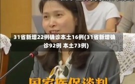 31省新增22例确诊本土16例(31省新增确诊92例 本土73例)