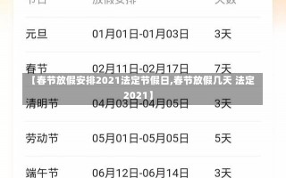 【春节放假安排2021法定节假日,春节放假几天 法定2021】