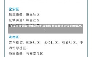 【深圳疫情最新消息今天,深圳疫情最新消息今天新增25】