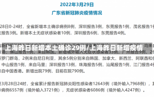 上海昨日新增本土确诊29例/上海昨日新增疫情