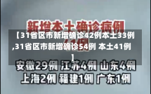 【31省区市新增确诊42例本土33例,31省区市新增确诊54例 本土41例】