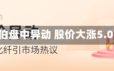 华仕伯盘中异动 股价大涨5.07%