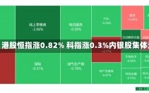 收评：港股恒指涨0.82% 科指涨0.3%内银股集体走强