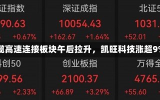 铜缆高速连接板块午后拉升，凯旺科技涨超9%