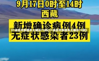 31省区市新增本土确诊75例(31省区市新增本土确诊73例)