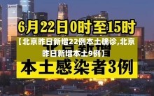 【北京昨日新增22例本土确诊,北京昨日新增本土9例】