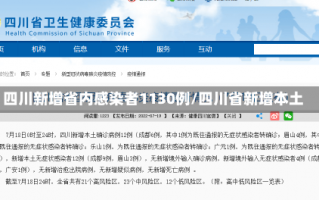 四川新增省内感染者1130例/四川省新增本土