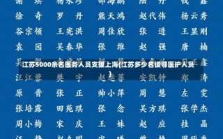 江苏5000余名医务人员支援上海(江苏多少名援鄂医护人员)