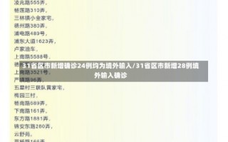 31省区市新增确诊24例均为境外输入/31省区市新增28例境外输入确诊