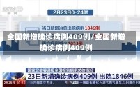 全国新增确诊病例409例/全国新增确诊病例409例