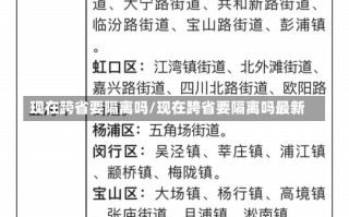 现在跨省要隔离吗/现在跨省要隔离吗最新