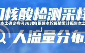 福建累计报告本土确诊病例363例(福建本轮疫情累计报告本土确诊200例)