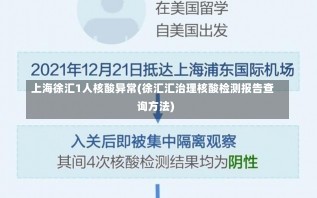 上海徐汇1人核酸异常(徐汇汇治理核酸检测报告查询方法)