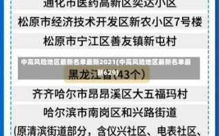 中高风险地区最新名单最新2021(中高风险地区最新名单最新629)