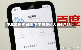 中北能盘中异动 下午盘股价大跌6.72%