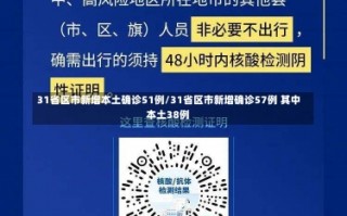 31省区市新增本土确诊51例/31省区市新增确诊57例 其中本土38例