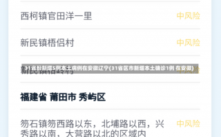 31省份新增5例本土病例在安徽辽宁(31省区市新增本土确诊1例 在安徽)