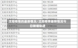 沈阳疫情的最新情况/沈阳疫情最新情况今日新增轨迹