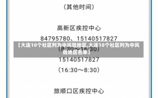 【大连10个社区列为中风险地区,大连10个社区列为中风险地区名单】