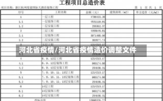 河北省疫情/河北省疫情造价调整文件