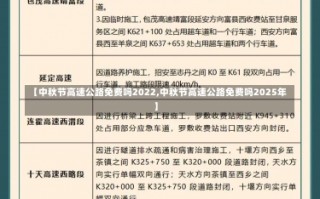 【中秋节高速公路免费吗2022,中秋节高速公路免费吗2025年】