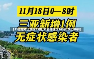 【31省增本土确诊19例,31省增确诊103例 本土88例】