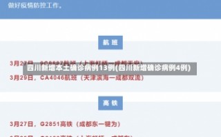 四川新增本土确诊病例13例(四川新增确诊病例4例)