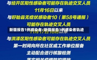 新疆报告1例感染者/新疆报告1例感染者轨迹