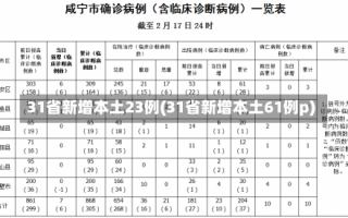 31省新增本土23例(31省新增本土61例p)