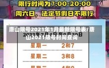 唐山限号2021年1月最新限号表/唐山2021限号时间查询