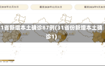 31省新增本土确诊87例(31省份新增本土确诊1)