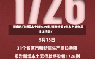 【河南昨日新增本土确诊29例,河南新增1例本土病例具体详情是?】