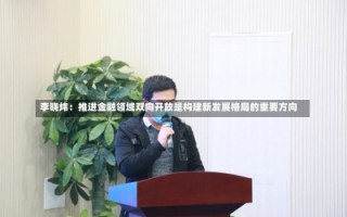 李晓炜：推进金融领域双向开放是构建新发展格局的重要方向