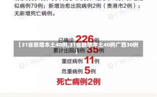 【31省新增本土40例,31省新增本土40例广西30例】