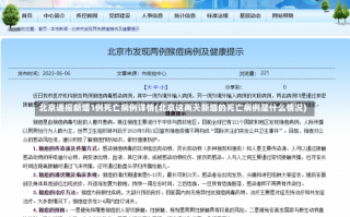 北京通报新增1例死亡病例详情(北京这两天新增的死亡病例是什么情况)