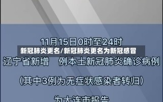 新冠肺炎更名/新冠肺炎更名为新冠感冒