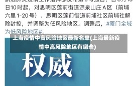 上海疫情中高风险地区最新名单(上海最新疫情中高风险地区有哪些)