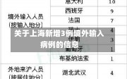 关于上海新增3例境外输入病例的信息