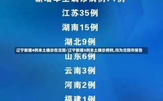 辽宁新增4例本土确诊在沈阳/辽宁新增3例本土确诊病例,均为沈阳市报告