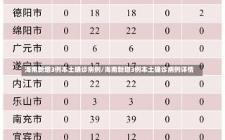 海南新增3例本土确诊病例/海南新增3例本土确诊病例详情