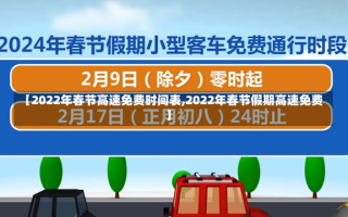 【2022年春节高速免费时间表,2022年春节假期高速免费】