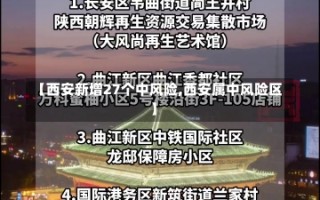 【西安新增27个中风险,西安属中风险区】