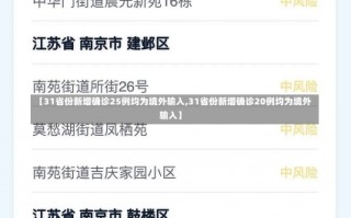 【31省份新增确诊25例均为境外输入,31省份新增确诊20例均为境外输入】
