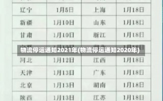 物流停运通知2021年(物流停运通知2020年)